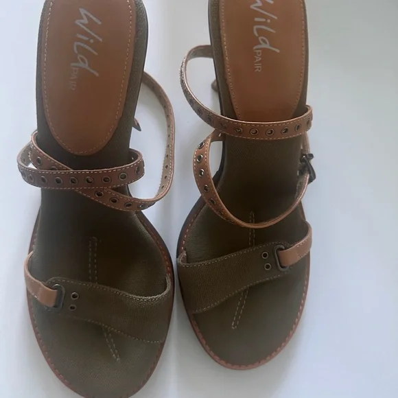 Wild Pair Brown and Tan Strappy high heel Sandals - Picture 1 of 15